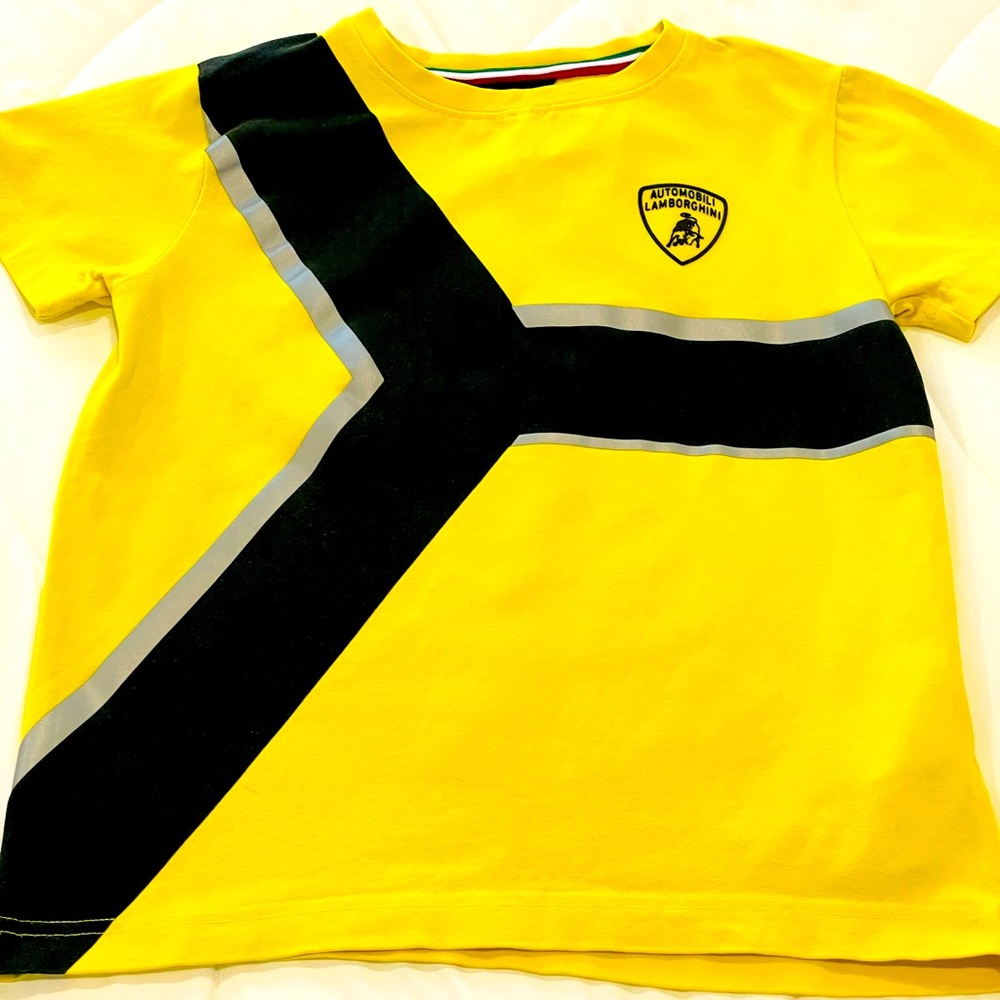 Automobili Lamborghini Kids’ Logo Contrast T Shirt (Pre-Loved)